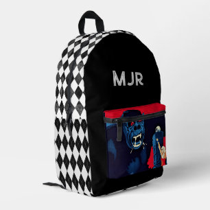 King Gorilla & Argyle Geometric Printed Backpack