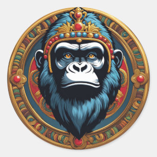 King Gorilla Classic Round Sticker