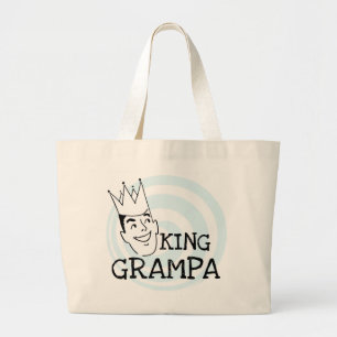 King Grampa T-shirts and Gifts Large Tote Bag
