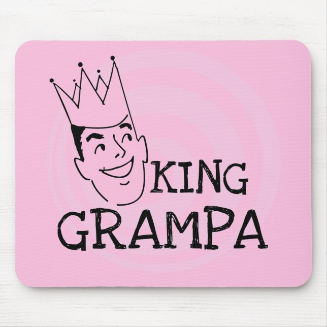 King Grampa T-shirts and Gifts Mouse Mat (Front)