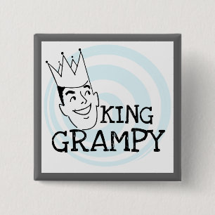 King Grampy Tshirts and Gifts 15 Cm Square Badge