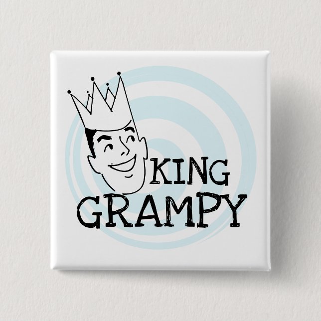 King Grampy Tshirts and Gifts 15 Cm Square Badge (Front)