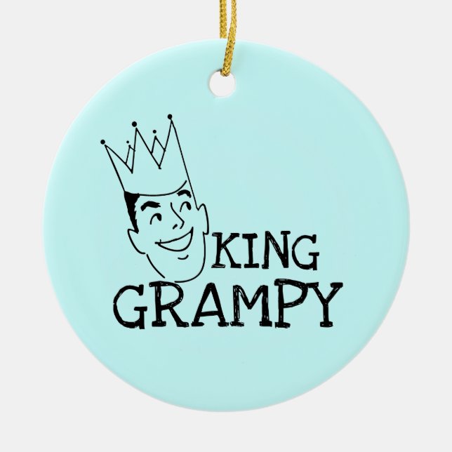 King Grampy Tshirts and Gifts Ceramic Tree Decoration (Front)