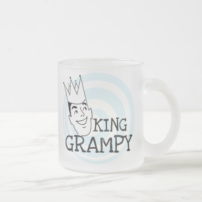 King Grampy Tshirts and Gifts Frosted Glass Coffee Mug (Right)