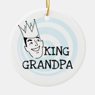 King Grandpa T-shirts and Gifts Ceramic Tree Decoration