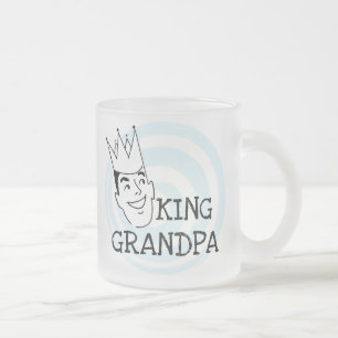 King Grandpa T-shirts and Gifts Frosted Glass Coffee Mug