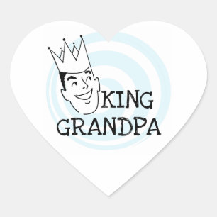 King Grandpa T-shirts and Gifts Heart Sticker