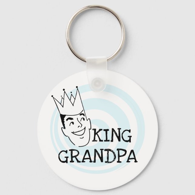 King Grandpa T-shirts and Gifts Key Ring (Front)