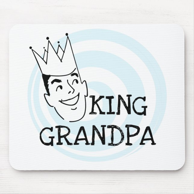 King Grandpa T-shirts and Gifts Mouse Mat (Front)