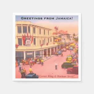 King & Harbour Street, Kingston, Jamaica (Vintage) Napkin