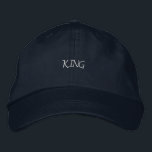 King-Hat Printed Handsome Boy and Sports Men  Embroidered Hat<br><div class="desc">Embrace your inner royalty with this navy cap,  showcasing "King" in elegant embroidery. The adjustable strap ensures a comfortable fit for all.</div>