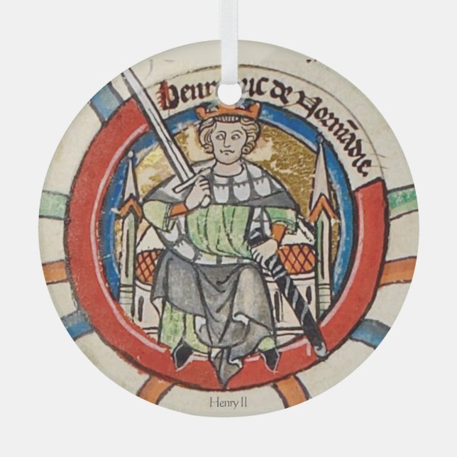 King Henry II Glass Christmas Ornament (Front)