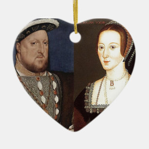 King Henry VIII and Anne Boleyn Ceramic Tree Decoration