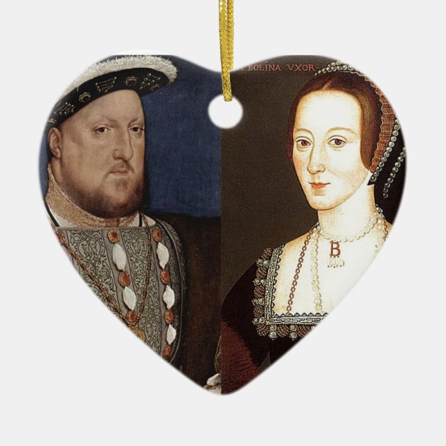 King Henry VIII and Anne Boleyn Ceramic Tree Decoration (Front)