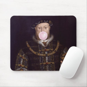 King Henry VIII Blowing Pink Bubble Gum Mouse Mat