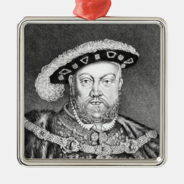 King Henry VIII  illustration Metal Tree Decoration (Front)