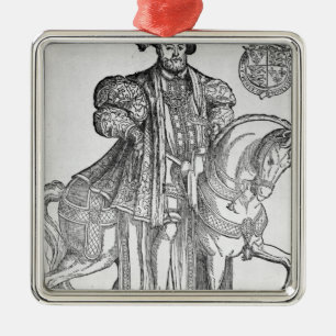 King Henry VIII on horseback Metal Tree Decoration