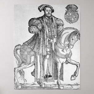 King Henry VIII on horseback Poster