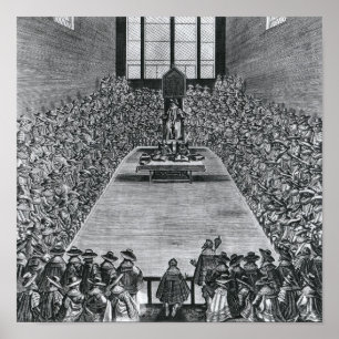 King James I in the Houses of Parliament, 1624 Poster