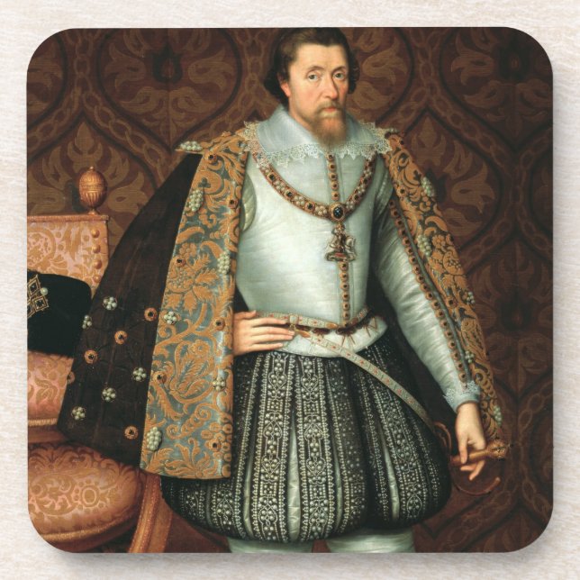 King James I of England (1566-1625) (oil on canvas Coaster (Front)