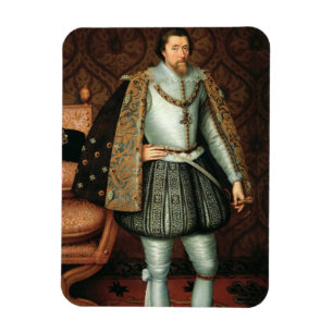 King James I of England (1566-1625) (oil on canvas Magnet