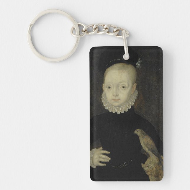 King James VI with Sparrow Hawk - 1574 Key Ring (Front)