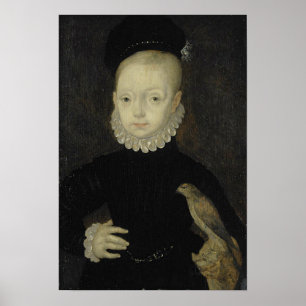 King James VI with Sparrow Hawk - 1574 Poster
