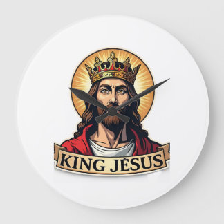 King Jesus Banner Vintage Engraving Shirt 2 Large Clock