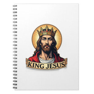 King Jesus Banner Vintage Engraving Shirt 2 Notebook