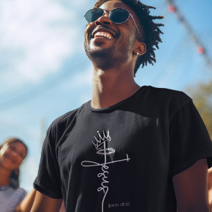 KING JESUS Christian Men's Short Sleeve Dark T-Shirt