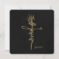 KING JESUS Elegant Black Flat Christian Christmas 