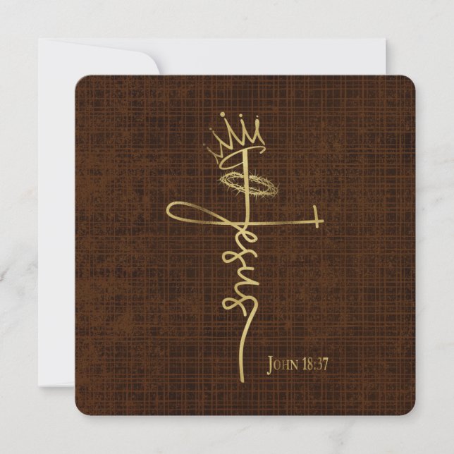 KING JESUS Elegant Bronze Christian Christmas  Card (Front)