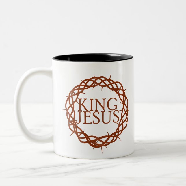 King Jesus Two-Tone Coffee Mug (Left)