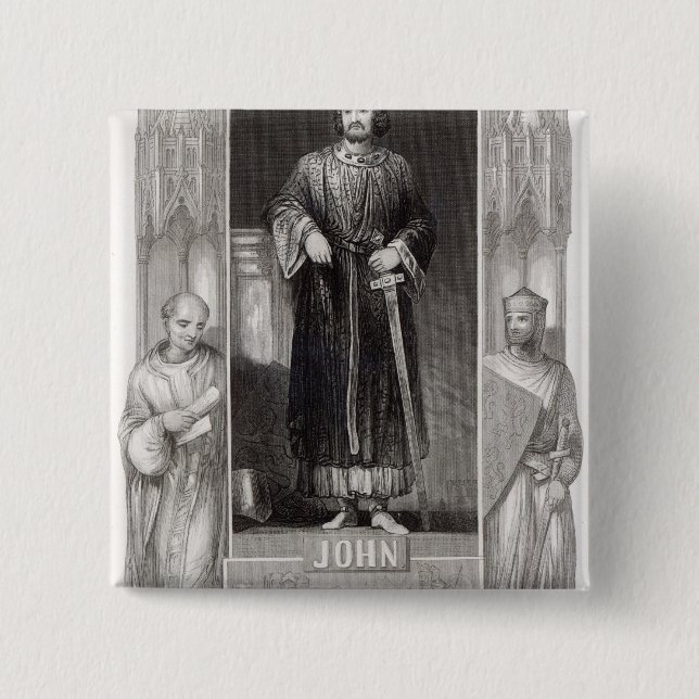 King John 15 Cm Square Badge (Front)