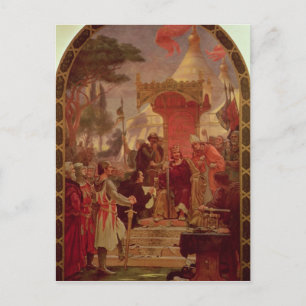 King John Granting the Magna Carta in 1215, 1900 Postcard