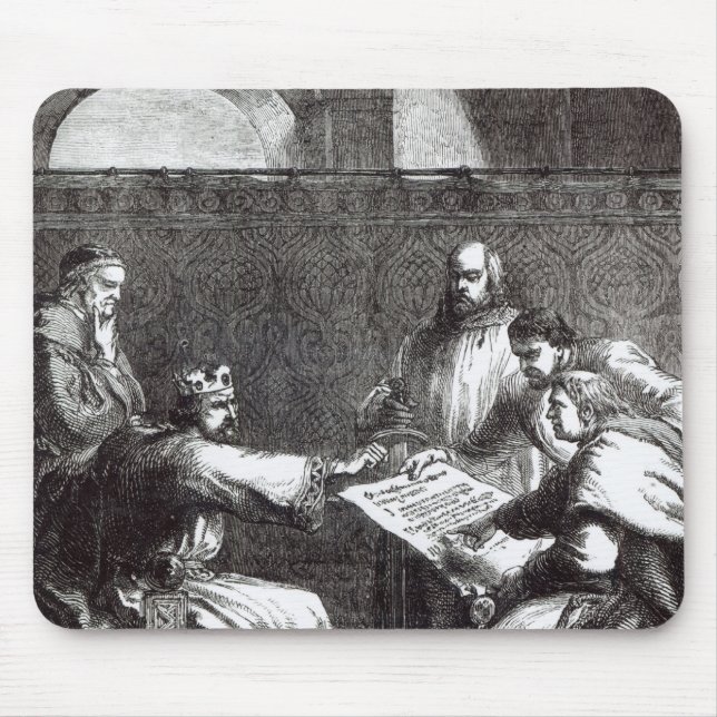 King John  refusing to sign Magna Charta Mouse Mat (Front)