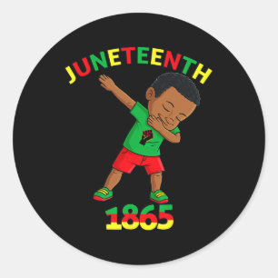King Juneteenth Melanin Brown Skin Boys Classic Round Sticker