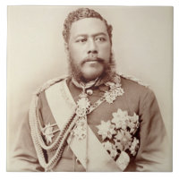 King Kalakaua (1836-91), late c19th (sepia photo)