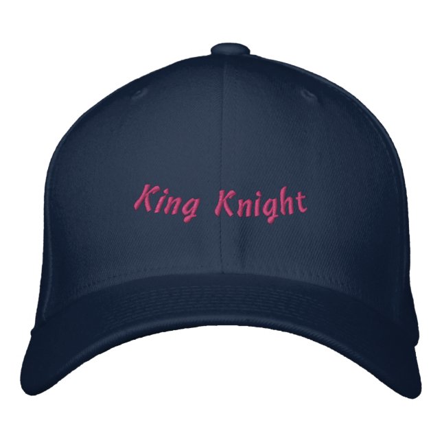King Knight Navy Elegant-Hat Men Trucker Wool Bold Embroidered Hat (Front)