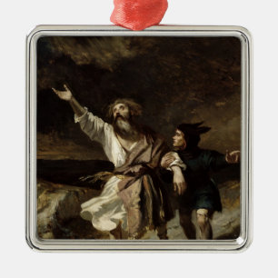 King Lear and the Fool in the Storm Metal Tree Decoration