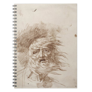 King Lear in the Storm (pen and bistre ink on pape Notebook