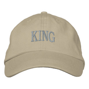 KING Lettering Desert Tan Strapback Curved Visor Embroidered Hat