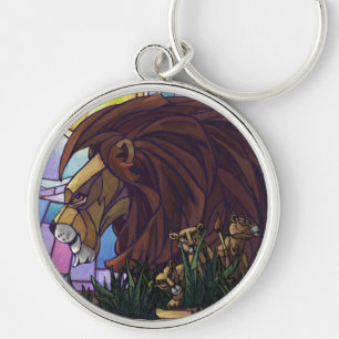 King Lion and Cubs Key Ring