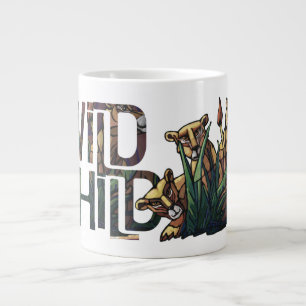 King Lion and Cubs Large Coffee Mug