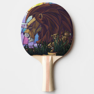 King Lion and Cubs Ping Pong Paddle