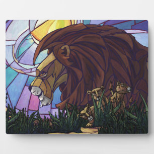 King Lion and Cubs Plaque