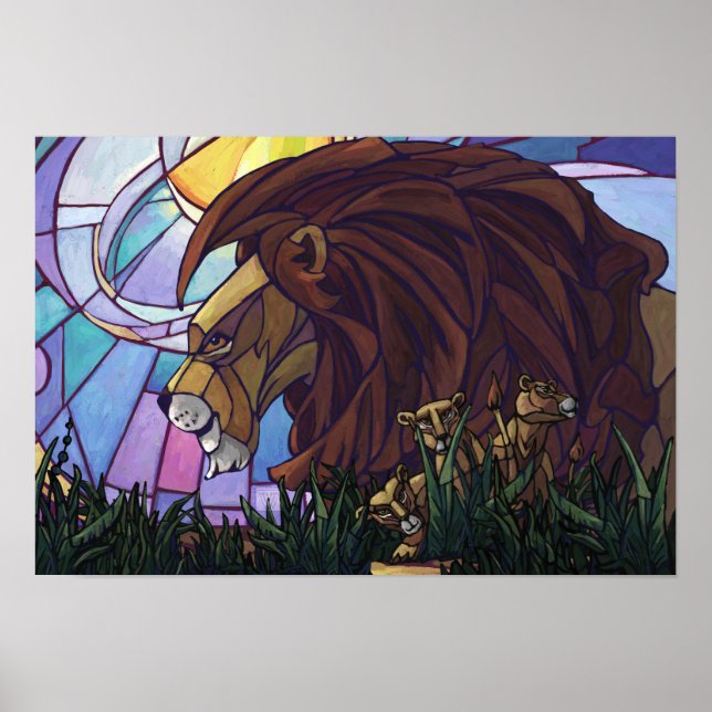 King Lion and Cubs Poster (Front)