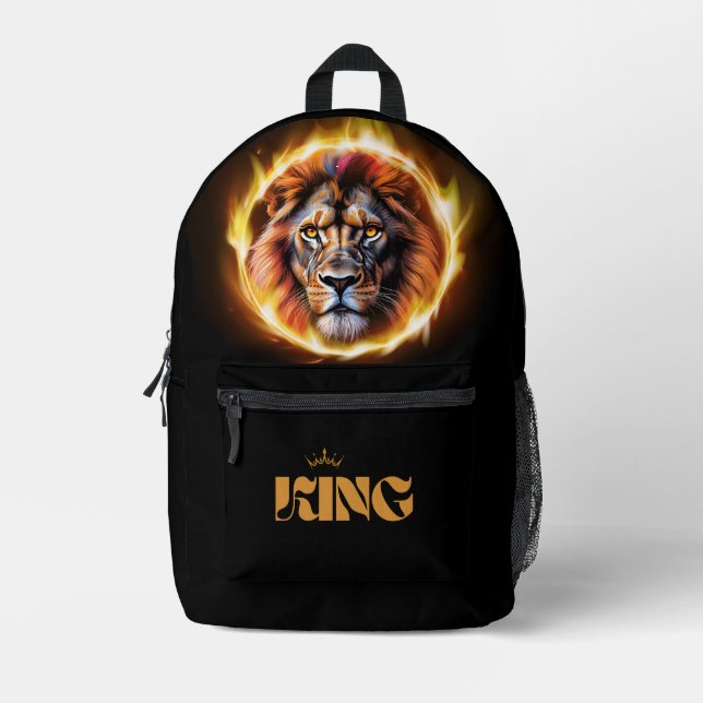 King Lion Bookbag Printed Backpack (Front)