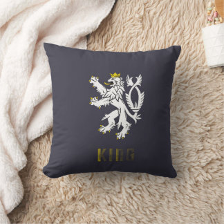 King Lion Crest Decorative Pillow