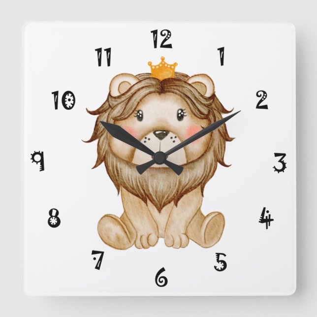 King Lion Face Wall Clock (Front)